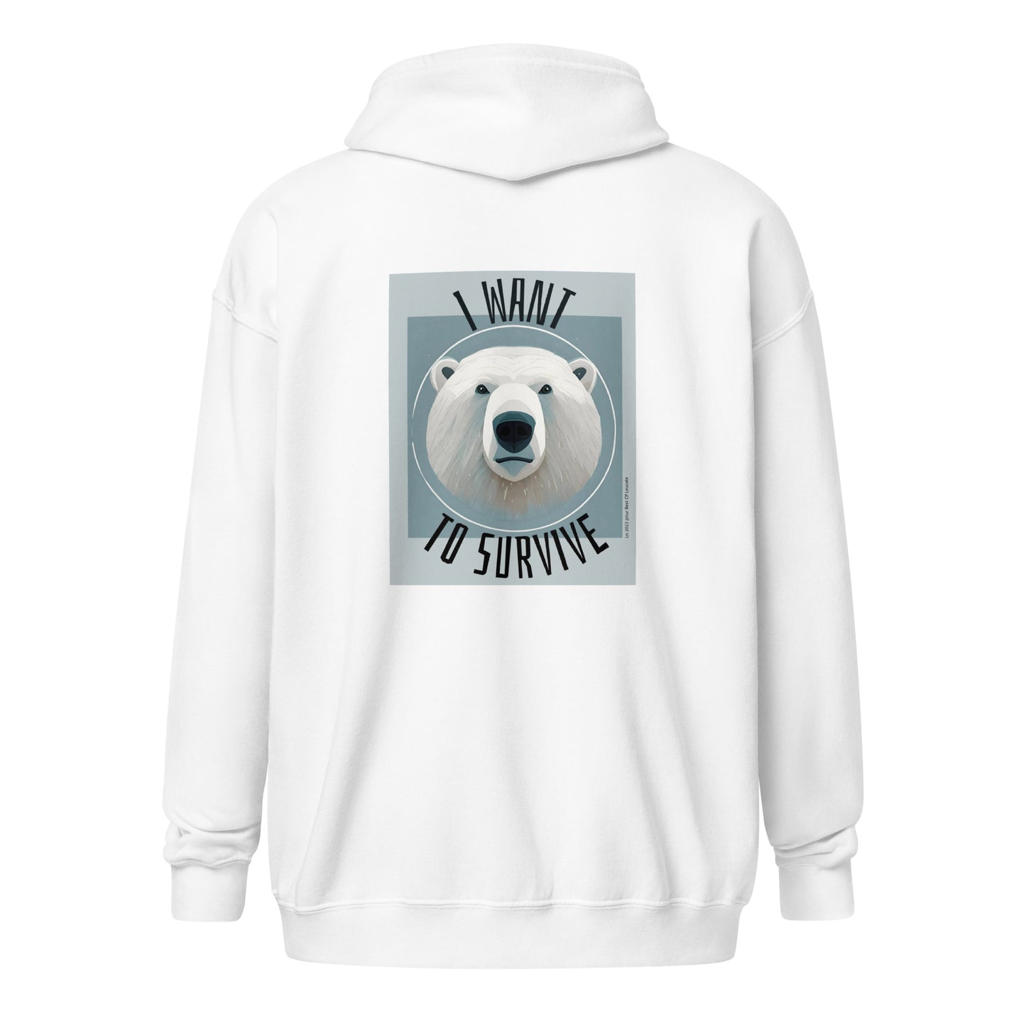 Sweat à capuche épais unisexe à fermeture éclair polar bear